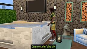 shy ebony indian teen 18+ sister caught masturbating by her brother in the room, leading to blowjob and fucking