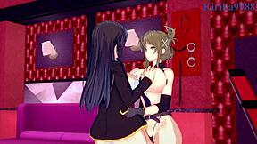 Setsuko Ohara and Chitose Kisaragi in Wild Futanari Hentai