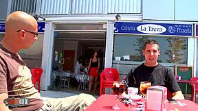 Perfect Spanish blonde babe sucks and gets fucked