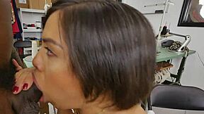 Petite Asian Rides Big Black Cock.