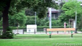 Young Alexis Crystal Banged by Two Guys in Public