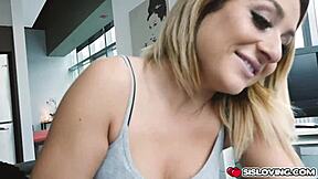 Chloe Lane Gives Her Stepbro A Blowjob With Her Filthy Mouth Before Bending Over For Doggy