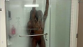 stepsister invites stepbrother for a shower when alone