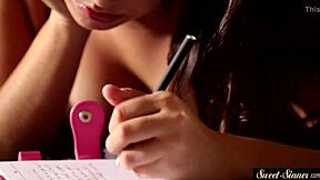 Stunning teen gets throatfucked hard