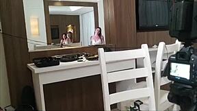 joy takes milk in her ass and pussy from double penetration