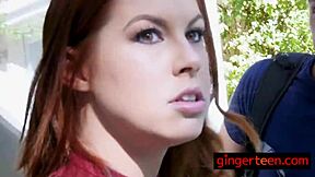 Sexy ginger babe with petite 18+ body, bouncy ass, and small tits