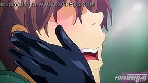 In this anime hentai, a character engages in an orgy with a classmate