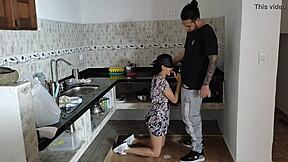 I fuck the colombian maid while she cooks