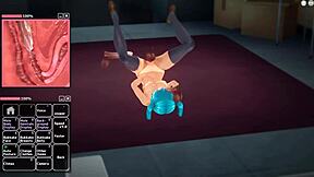 Teen girl with blue hair and big boobs gets gangbanged by big cocks