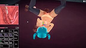 Teen girl with blue hair and big boobs gets gangbanged by big cocks