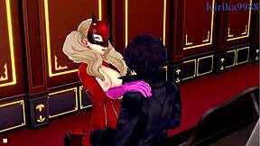 futaba sakura and ann takamaki fuck ren amamiya in persona 5 hentai