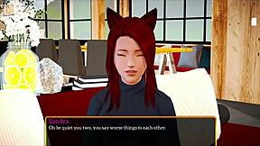 i play game with redhead teen in my new family, showing ass and tits