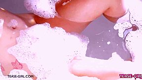 Super hot blonde teen gets massage from uncle during casting, leading to sexy fun on sofa.