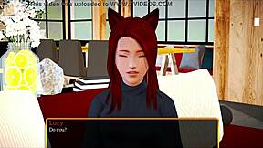 i play game with redhead teen in my new family, showing ass and tits