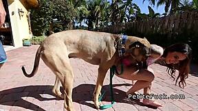 Does this nasty petite chick choke on big black cock while fucking?