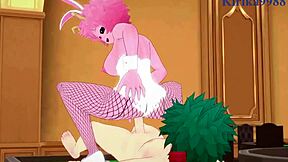 Mina ashido momo yaoyorozu izuku midoriya bunny girl intense sex