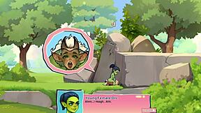 Horny young 18+ female orc face-sits a lucky boy in wild game! 😈