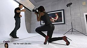 Cassie helps John look good on camera in big city pleasures.