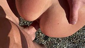 me and three buddies found this girl on the beach and stuffed her mouth with our cocks