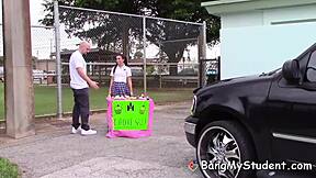 petite kharlie stone fucks cupcake customer's huge cock in hardcore bent over doggystyle.