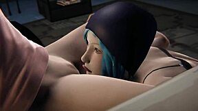 Chloe and Maxine hit intense squirting orgasm in lesbian 3d game