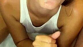 Tall brunette teen 18+ engages in wet clothed sex in jacuzzi with monster cock