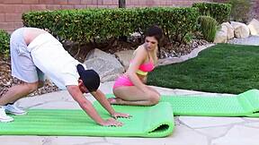 i fuck leah acrobaticly in yoga natural tits