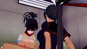 Asuka And Homura Engage In Futanari Lesbian Sex