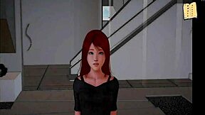 MY NEW FAMILY 279: REDHEAD RIDES BIG COCK IN HENTAI GAME