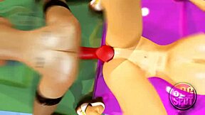 i tried double dildo with busty lesbian in store