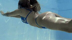 half russian-spanish irina cage swims nude in pool scene