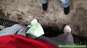 Cute Blonde Picked Up Flashes Camera in Public POV