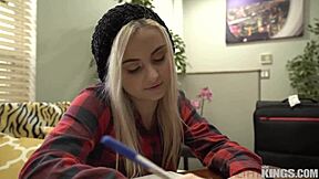 Hot Blonde Aria Banks Feels Intense Emotions During Rough Big Cock Pounding On Sofa In Casting