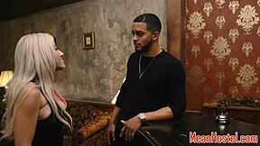 Restrained teen 18+ gets rough facefucking in a BDSM hostel dorm.