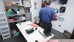 I got caught shoplifting and the mall cop bent me over for sex