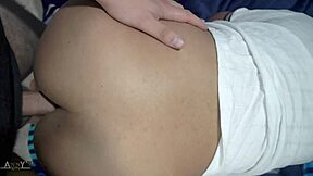 Brunette student rips clothes for anal creampie in class