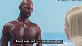 Blonde With Big Tits Feels Passion On Beach In 3D Animation