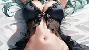 3d animated couple enjoys creampie and masturbation break