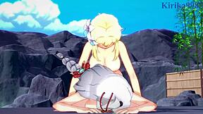 shenhe and lumine have futanari sex