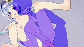 Amane Kanata and Kiryu Coco engage in intense hentai sex with creampie