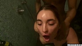Super Hot Italian Returns for HARD FUCK in Sauna, Riding Missionary Style.