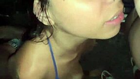 Amateurs fuck in street after party orgy.