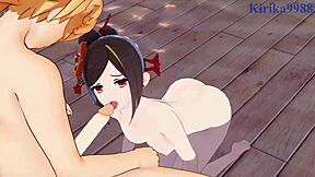 i watch mona and chiori fuck aether in genshin hentai