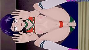 Tsuyu Asui, Kyoka Jiro, and Izuku Midoriya in Wild Cartoon Action