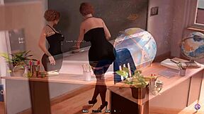 I watch my teacher's big ass in class during 3d hentai animation