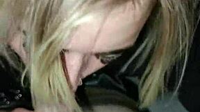 this sexy girl sucks dick at the back of the truck in the city 😏