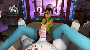 3Dgspot - Horny Brunette Deepthroats And Fucks A Mans Big Cock In Plaster 3D Cartoon Porn