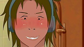 Louis stuck outside toilet in wild Family Guy hentai