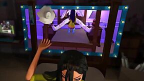 3Dgspot - Horny Brunette Deepthroats And Fucks A Mans Big Cock In Plaster 3D Cartoon Porn