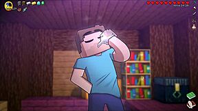 Hornycraft parody hentai game ep 42 merchant gets fucked by big futanari cock 😈